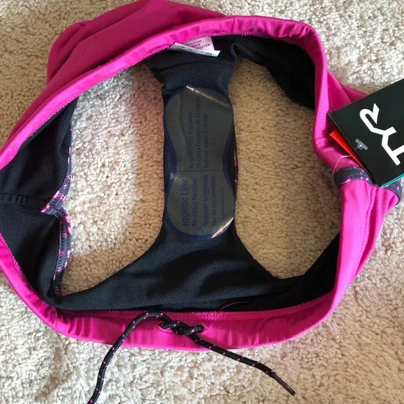 NWT TYR Pink with Black Trim Tankini with Full Coverage Bottoms Size 4/6 - Picture 11 of 15